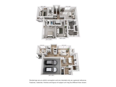 Floor plan for 4 beds, 4 baths, 2153 sqft